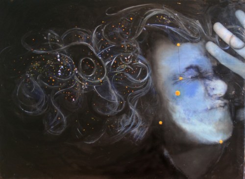 Avoiding Crab Mentality acrylic and oil on canvas 75cm x 55cm