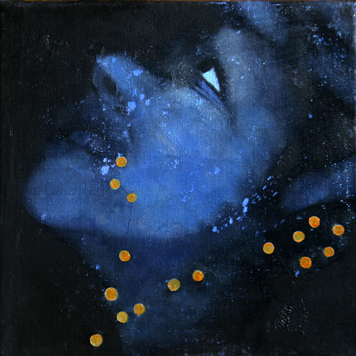 Bright acrylic and oil on canvas 20 cm x 20 cm