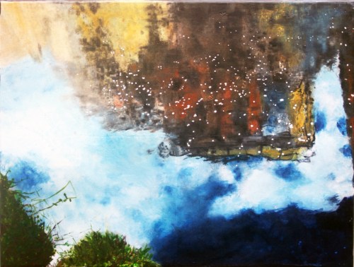 Reflections on the Water of Leith II Reflected Flats.jpg