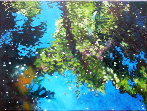 Reflections on the Water of Leith IV Shimmering Leaves.jpg